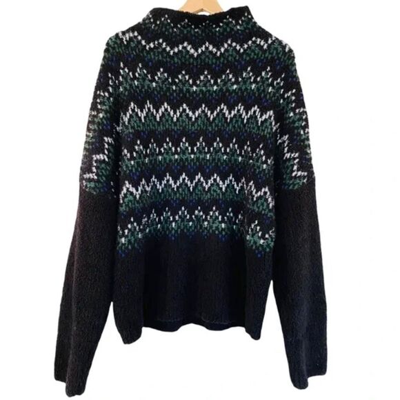 Anthropologie Pilcro Selene Zig Zag Pullover Mock Turtleneck Sweater Size XL NWT - Picture 3 of 7